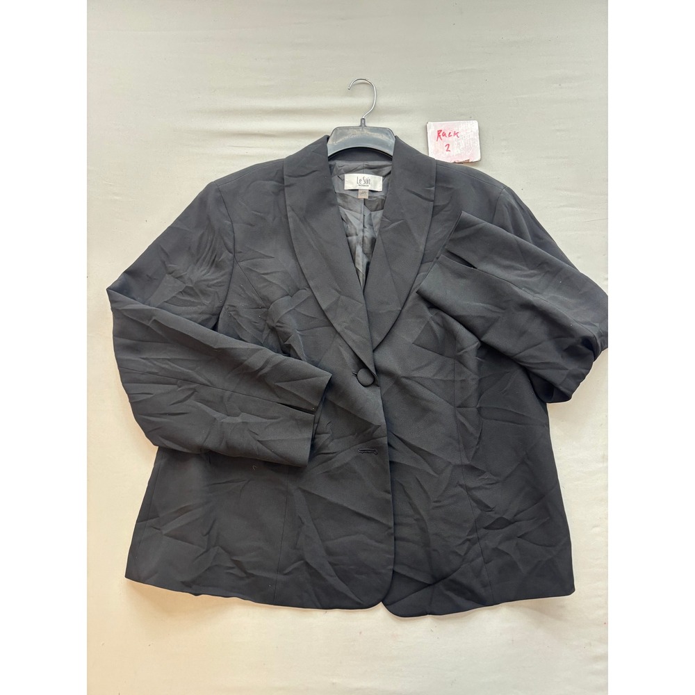 Le Suit Woman Black Single Button Shawl Lapel Blazer Plus Size 20W